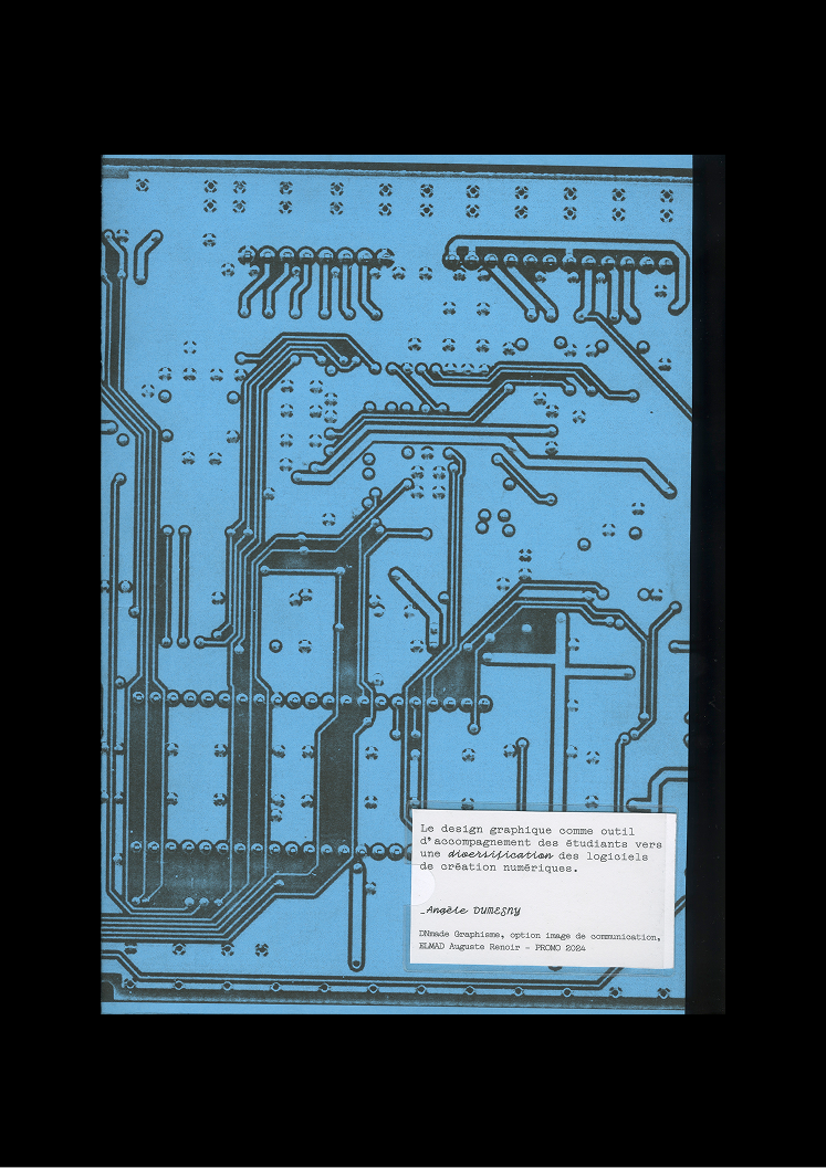 Couverture du mémoire de recherche de DNMADe. Risographie.