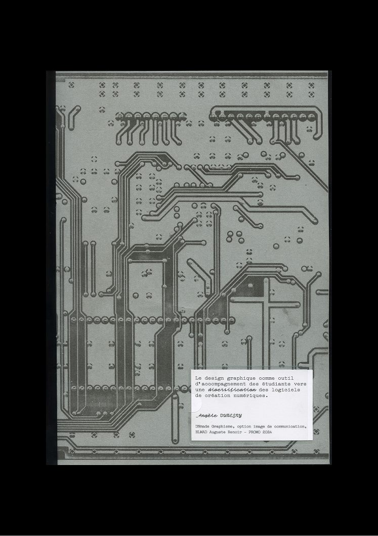 Couverture du mémoire de recherche de DNMADe. Risographie.