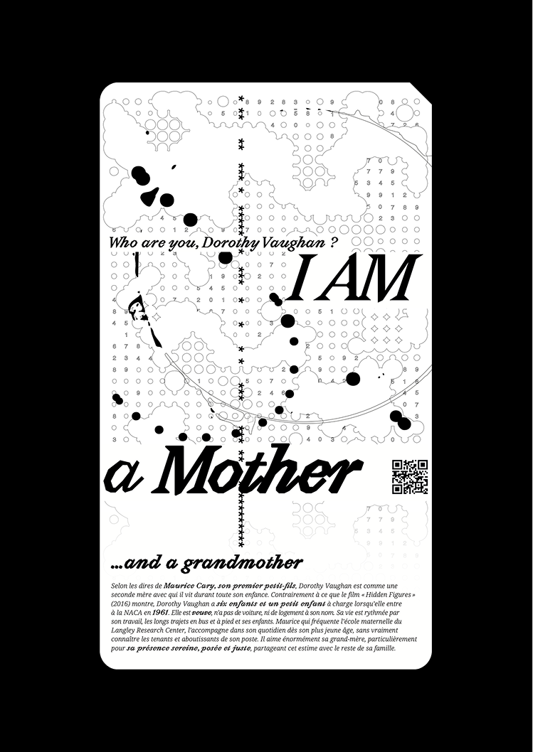 Concept d’affiches : One punchline one punchcard. I am a mother, 4/6.