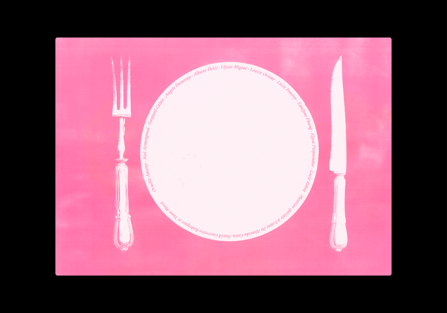 Menu pour expérience gustativo-visuelle collective.