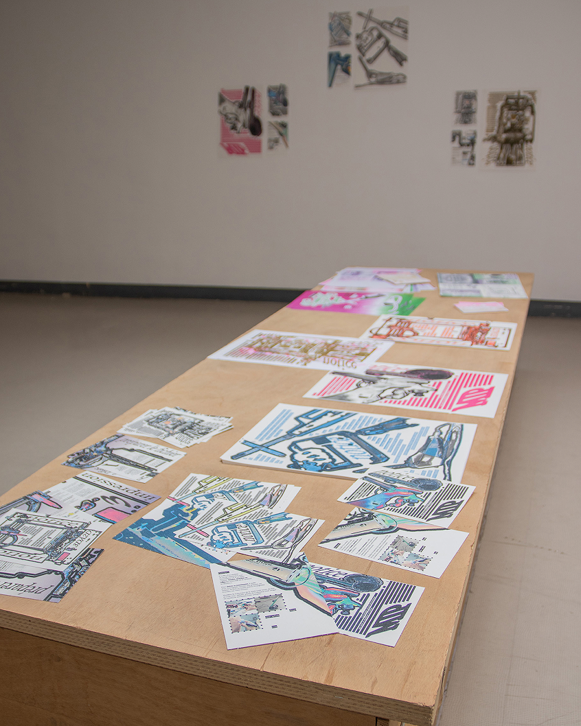 Restitution de 21 mètres de compositions des résultats de nos ateliers de machine à dessiner.