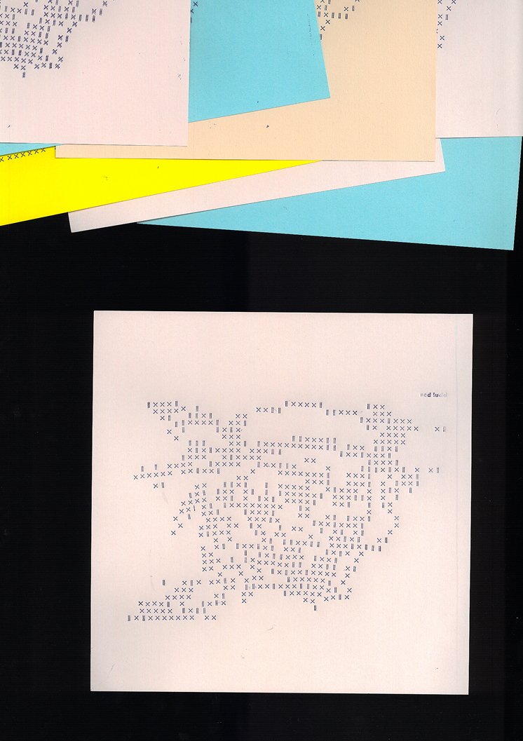 Tête de Ned Ludd recomposée en caractère de plomb X I. Du ascii sans numérique.