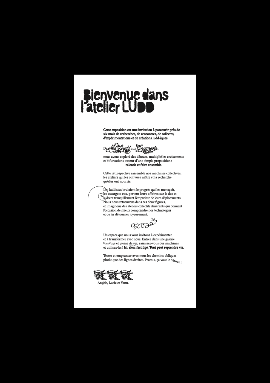 Cartel d'intro à l'exposition de diplôme.
