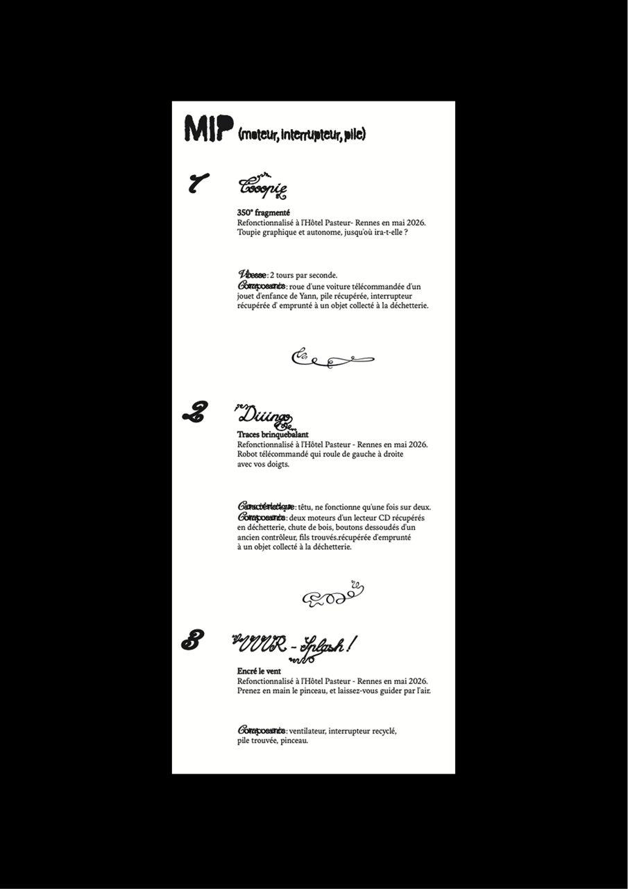 Cartel d'explications des différentes machines de la catégorie MIP.