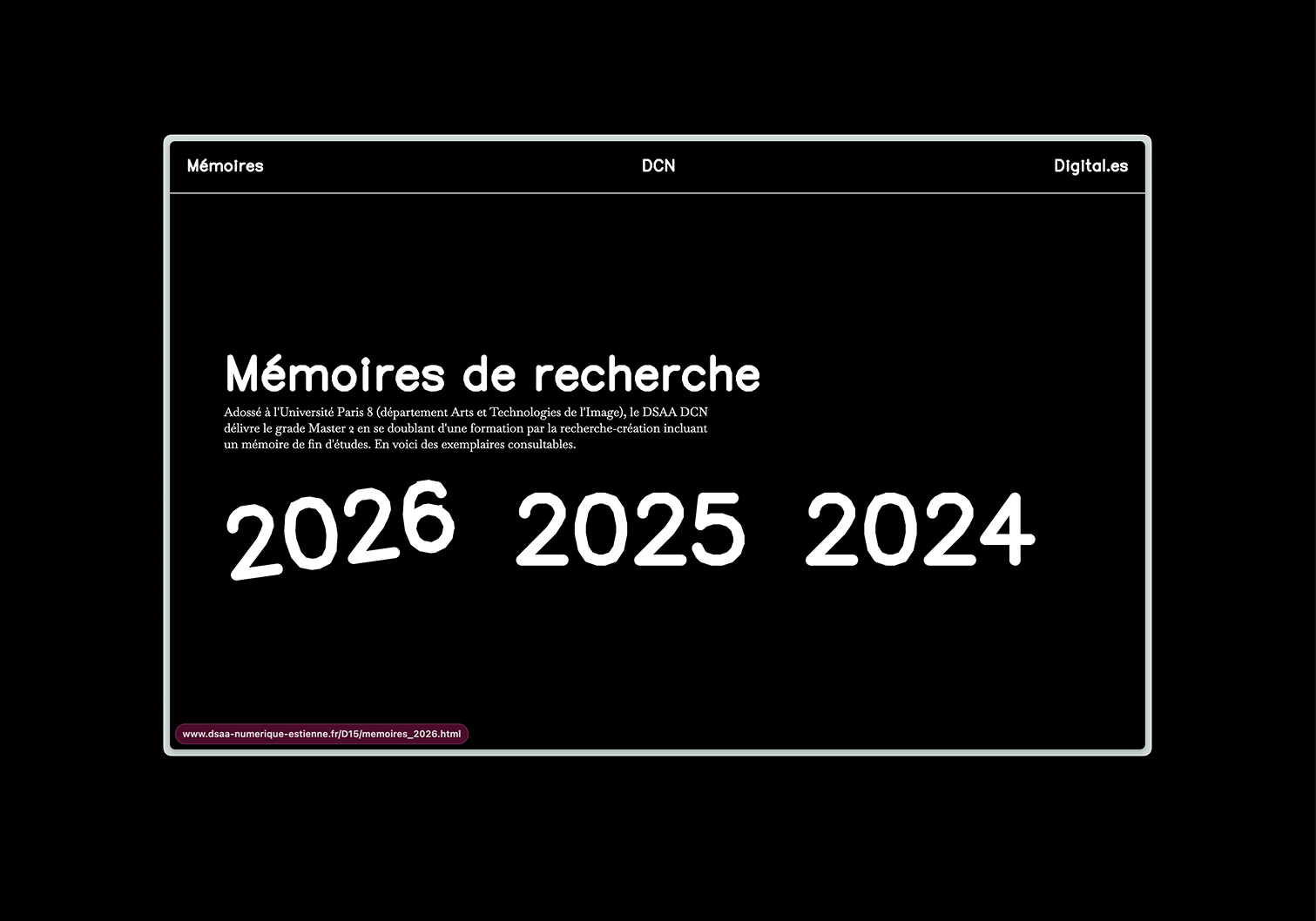 Capture d'écran du site de la formation DCN.